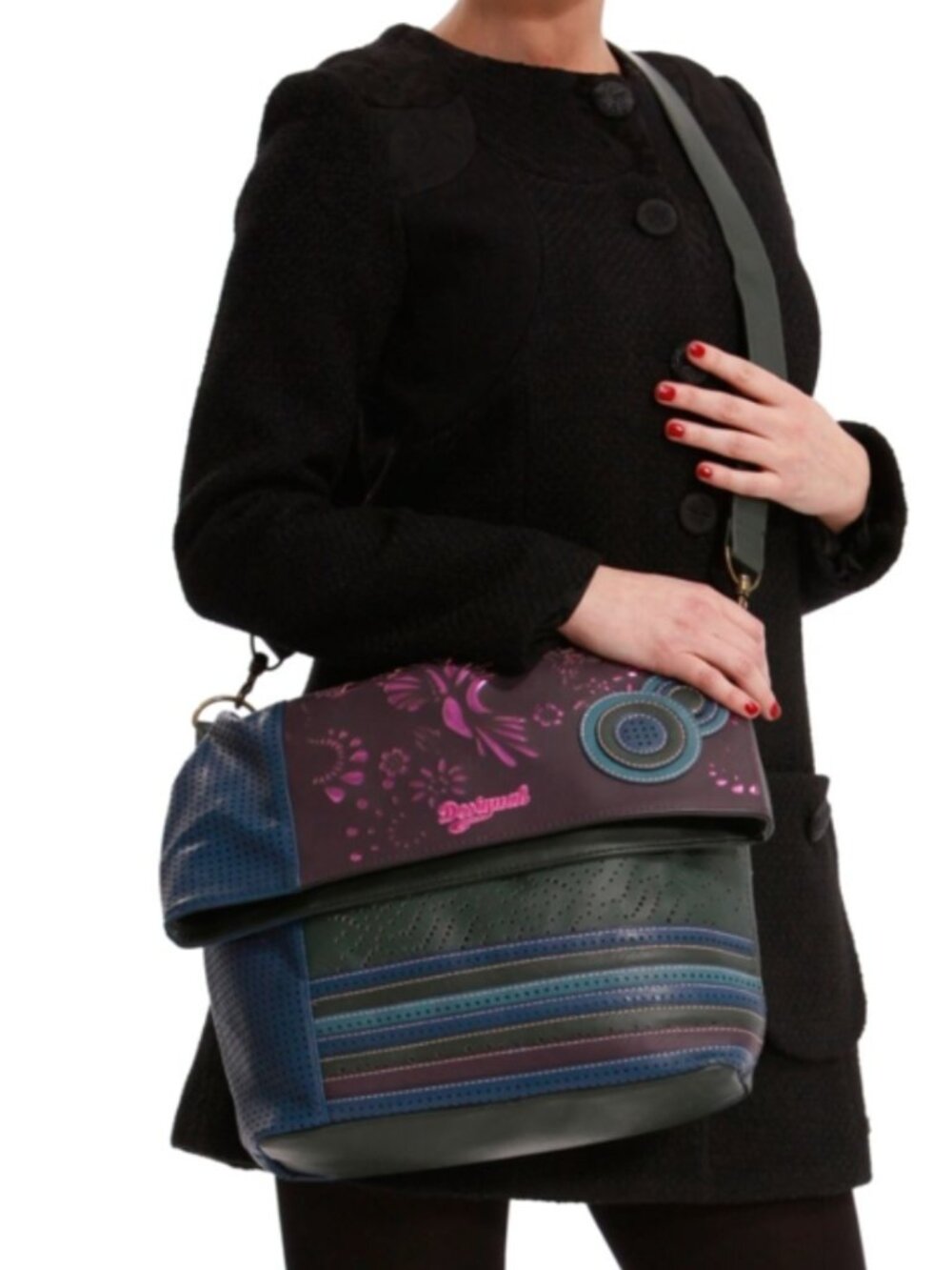 Desigual Colorblock Foldover Crossbody Bag
